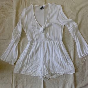 Long Sleeve White Romper